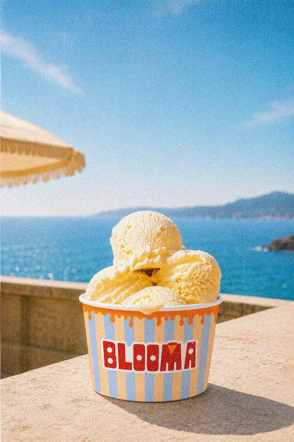 Blooma — packaging glace bord de mer