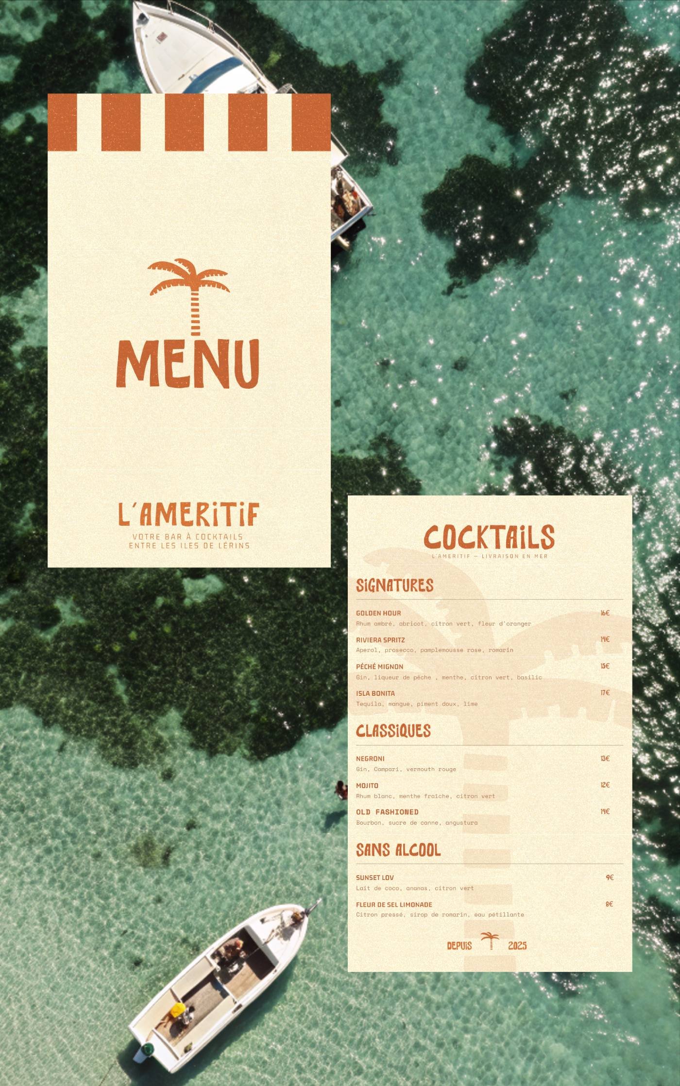 L'Ameritif — menu cocktails